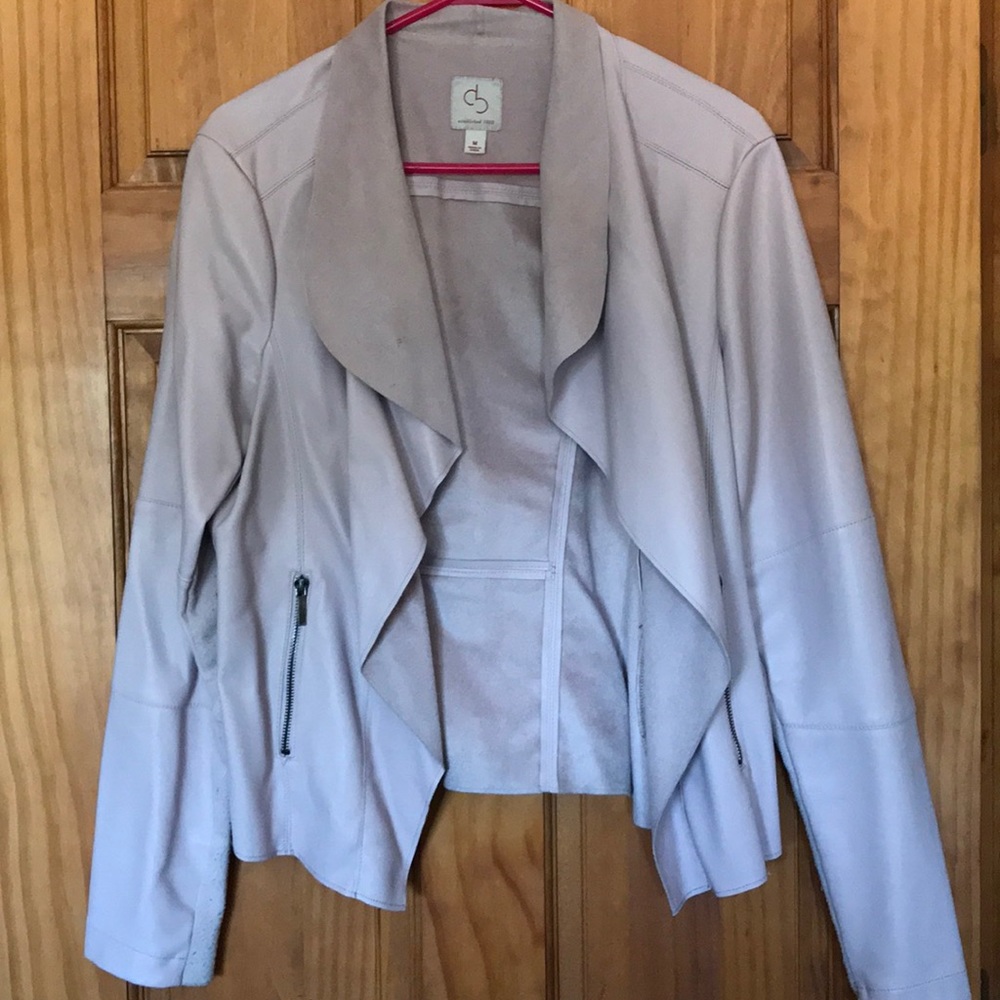 Dressbarn pink faux-leather jacket